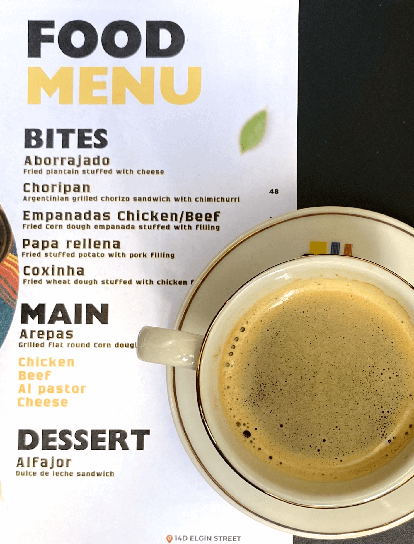 Cafe Menu Marimba